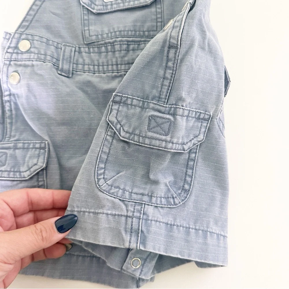 Gymboree 2003 Cotton Cargo Overalls Shark Nautical Blue 3-6M